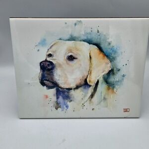 Labrador Retriever Portrait Art Print on Tile Wall Signed Dean Crouser 8x10